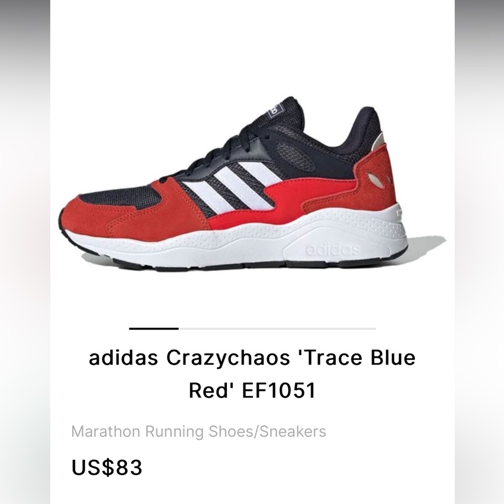 Adidas Crazychaos Trace Blue Red Sneaker